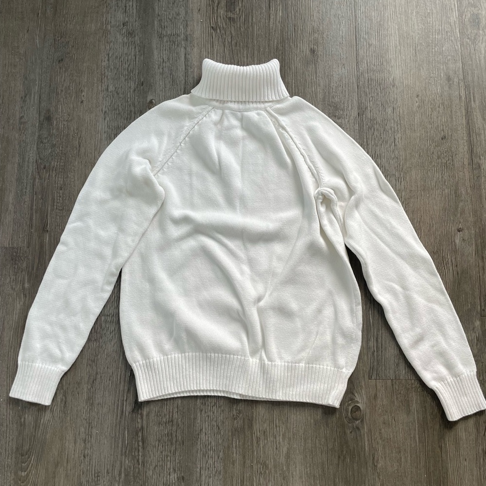 Karen Scott Women’s Small Classic White Turtleneck Sweater 100% Cotton Winter